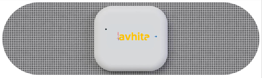 avhita ECG sensor on sticky chest patch — front view
